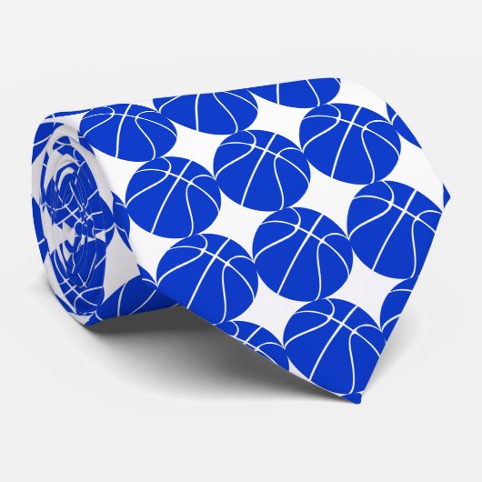 Blue Basketball Player/Coach Formele Stropdas (Opgerold)