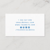 Blue Basketball Player Illustratie Coach Trainer Visitekaartje (Achterkant)