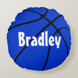 Blue Basketball Player Name of Team Rond Kussen