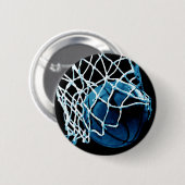 Blue Basketball Ronde Button 5,7 Cm (Voorkant /achterkant)