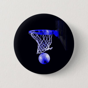 Blue Basketball Ronde Button 5,7 Cm