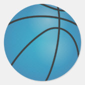 Blue Basketball Ronde Sticker (Voorkant)