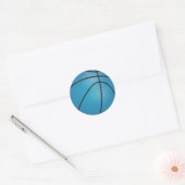 Blue Basketball Ronde Sticker (Envelop)