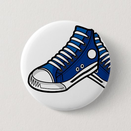 Blue Basketball Sneaker Button (Voorkant)