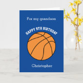 Blue Basketball Sport 9th Birthday Card Kaart (Gele Bloem)