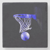 Blue Basketball Stenen Onderzetter (Voorkant)