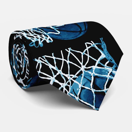 Blue Basketball Stropdas (Opgerold)