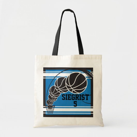 Blue Basketball Tote Bag (Voorkant)