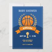Blue Basketball Trophy Baby shower Kaart (Voorkant)