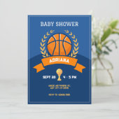 Blue Basketball Trophy Baby shower Kaart (Staand voorkant)
