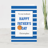 Blue Basketball-Vaderdag Kaart (Voorkant)