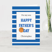 Blue Basketball Vaderdag voor mijn zoon Kaart (Voorkant)