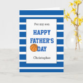 Blue Basketball Vaderdag voor mijn zoon Kaart (Gele Bloem)