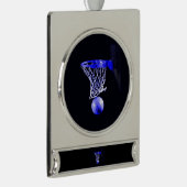 Blue Basketball Verzilverd Banner Ornament (Rechts)