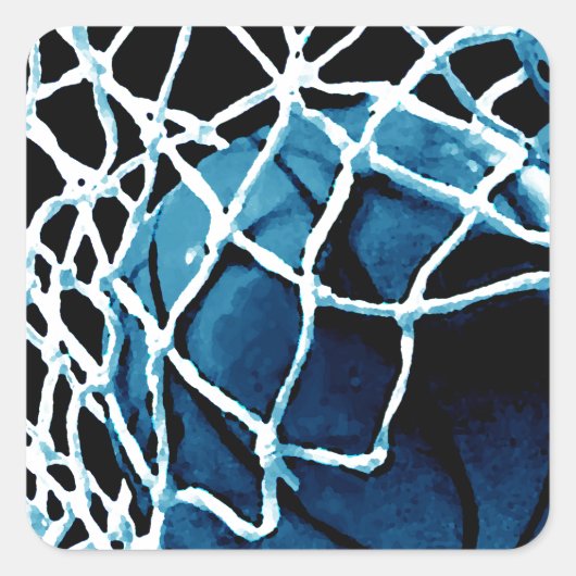 Blue Basketball Vierkante Sticker (Voorkant)