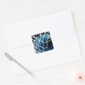 Blue Basketball Vierkante Sticker (Envelop)