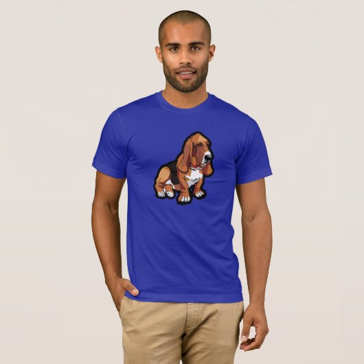 Blue Basset Hound T-shirt (Voorkant volledig)