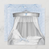 Blue Bassinet Baby shower Kaart (Voorkant / Achterkant)
