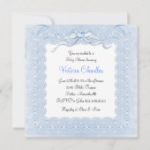 Blue Bassinet Baby shower Kaart (Achterkant)