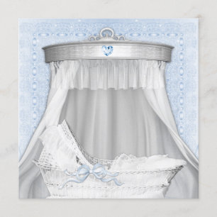 Blue Bassinet Baby shower Kaart