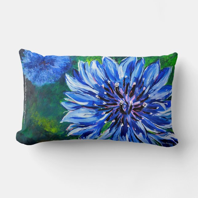 Blue Batchelor Button Pillow Kussen (Voorkant)