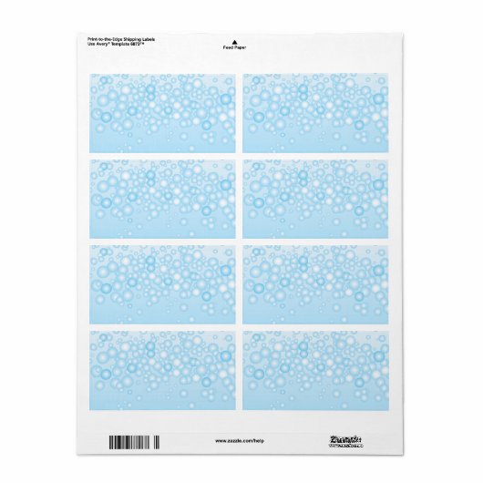 Blue Bath Bubbles Etiket (Full Sheet)