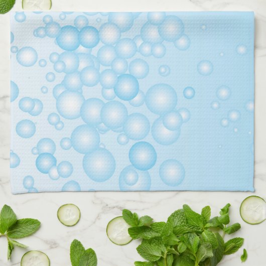 Blue Bath Bubbles Theedoek (Gevouwen)