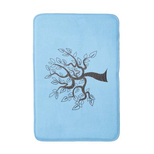 Blue Bath Mat met Tree - Uw kleuren (Voorkant Verticaal)