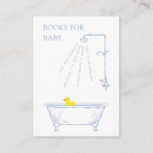 Blue Bathtub Duck Baby Shower Books For Baby Informatiekaartje (Voorkant)