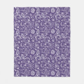 Blue batik boho style floral paisley pattern fleece deken (Voorkant)