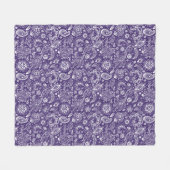 Blue batik boho style floral paisley pattern fleece deken (Voorkant (Horizontaal))