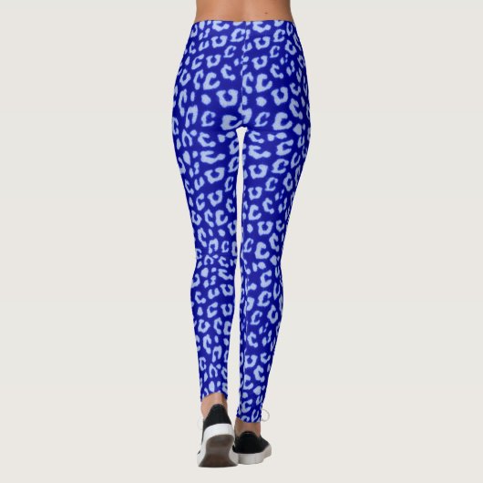 Blue Batik Leopard - leggings (Achterkant)