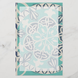 Blue Batik Tile I Briefpapier