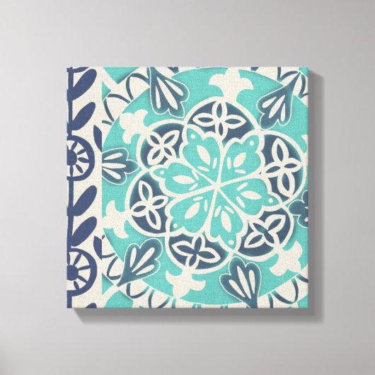 Blue Batik Tile I Canvas Afdruk (Voorkant)