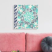 Blue Batik Tile I Canvas Afdruk (Insitu (Woonkamer))