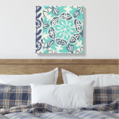 Blue Batik Tile I Canvas Afdruk (Insitu (Slaapkamer))