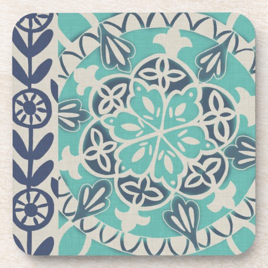 Blue Batik Tile I Drankjes Onderzetter (Voorkant)