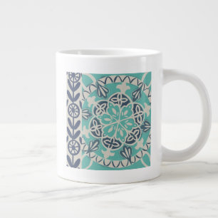 Blue Batik Tile I Grote Koffiekop