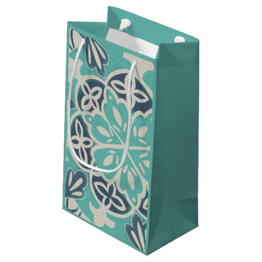 Blue Batik Tile I Klein Cadeauzakje (Achterkant Gekanteld)