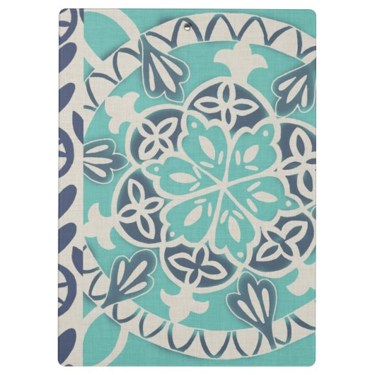 Blue Batik Tile I Klembord (Achterkant)