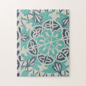 Blue Batik Tile I Legpuzzel (Verticaal)