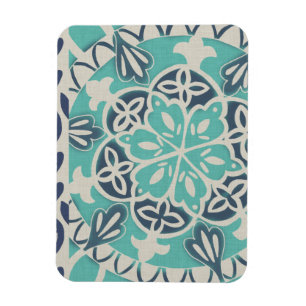 Blue Batik Tile I Magneet
