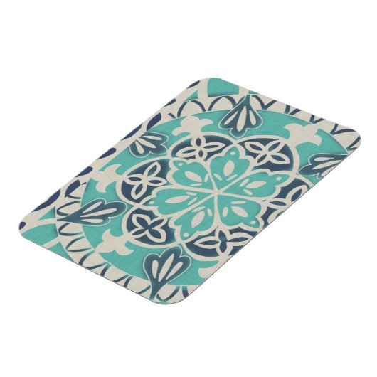 Blue Batik Tile I Magneet (Linkerzijde)