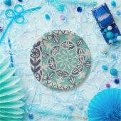 Blue Batik Tile I Papieren Bordje (Feest)