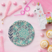 Blue Batik Tile I Papieren Bordje (Feest)