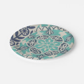 Blue Batik Tile I Papieren Bordje (Gekanteld)