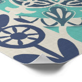 Blue Batik Tile I Poster (Hoek)