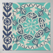 Blue Batik Tile I Poster (Voorkant)