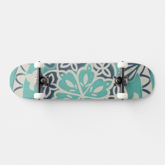 Blue Batik Tile I Skateboard (Horizontaal)