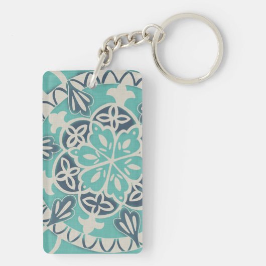 Blue Batik Tile I Sleutelhanger (achterkant)